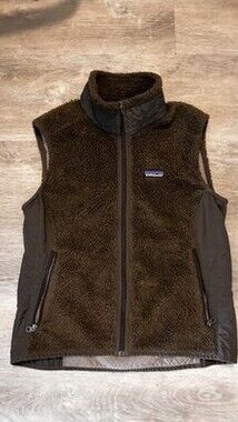 2000s Patagonia Vest Size LARGE Womens Brown Retro X Deep Pile Fleece Full Zip